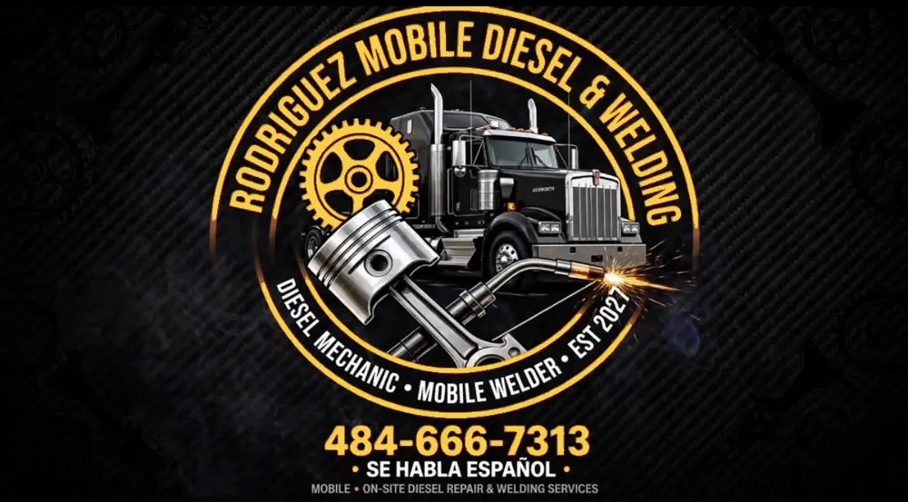 Rodriguez Mobile Diesel & Welding logo — Diesel Mechanic, Mobile Welder, Est 2027, 484-666-7313, Se Habla Español